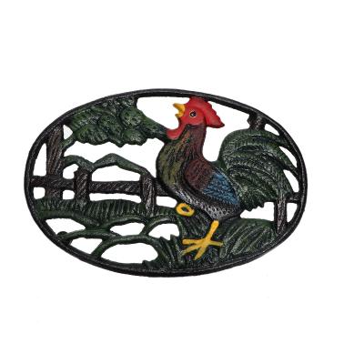 Dessous De Plat Coq en Fonte 21X14X0.6 Pouces Tapis Isolant Thermique �pais p...
