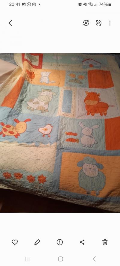 boutis b�b� motif pastel vert baudet