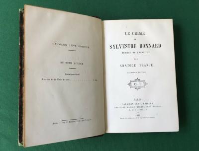 2 �d. Anatole FRANCE   Le crime de Sylvestre Bonnard -C. Levy -1881 2�me �dition