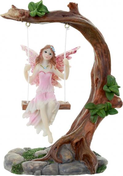 Figurine F�e des Fleurs sur Balan�oire