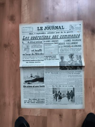 N2   LE JOURNAL    5 SEPTEMBRE 1939   WW2 .