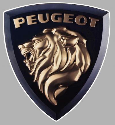 AUTOCOLLANT LOGO PEUGEOT LION INSIGNE MARQUE VOITURE GARAGE STICKER 9cm PSA