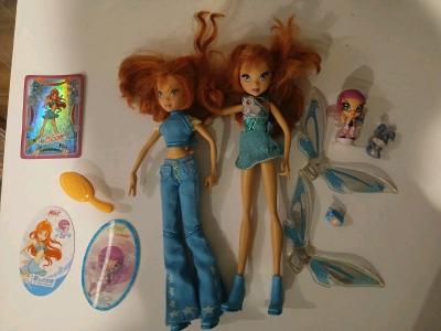 Lot 2 Very Rare Poup�e Doll Winx Bloom 2004 2005 Magic Pixie Lockette Mattel