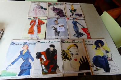 Modes et Travaux ann�e 1950  lot de 10 revues avec  7 suplements