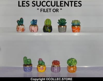 SERIE COMPLETE DE FEVES LES SUCCULENTES   CACTUS  FILET OR    THIBAULT BERGERON