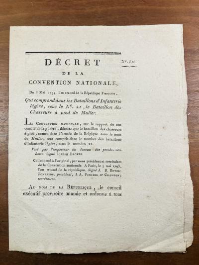 Arm�e de la Belgique en 1793 R�volution Fran�aise Bataillon Chasseurs Muller