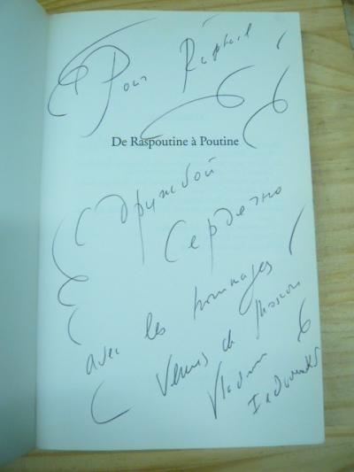 Vladimir FEDOROVSKI De Raspoutine � Poutine 2001 E.O. Envoi de l'auteur