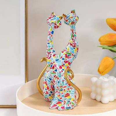 Statues Chats Amoureux D�coratifs   Figurines Couple Chats   D�coration Maison