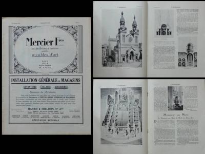 L'ARCHITECTURE n�2 1924 EGLISE SAINTE ANNE DE LA BUTTE AUX CAILLES, PARIS, BOBIN