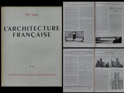 L'ARCHITECTURE FRANCAISE n�43 1944 PRECONTRAINTES, EGLISE SAINT NICOLAS DE GAND