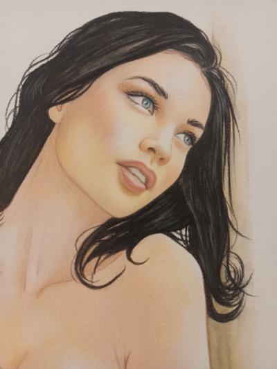 ORIGINAL DRAWING DESSIN NU FEMININ MODERNE FEMME PIN UP Babe 068