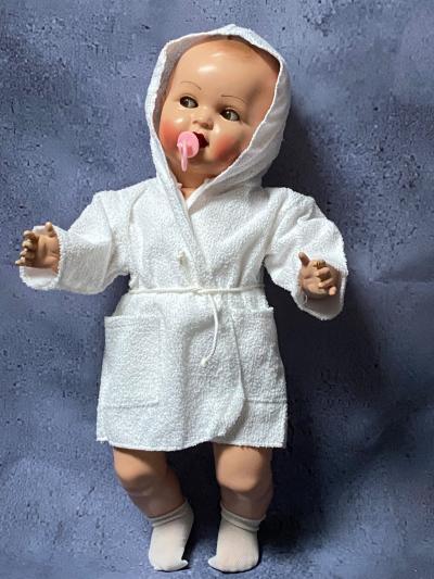 SORTIE PEIGNOIR BAIN POUP�E ANCIENNE B�B� RAYNAL BELLA OURS  MODES ET TRAVAUX