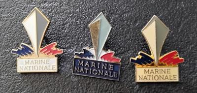Pin s Lot de 3 Arm�e Militaire Marine Nationale Logo 3 Couleurs Diff�rentes (157