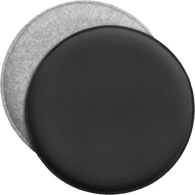 Coussin de si�ge design, coussin r�versible rond en feutre et similicuir, cou...