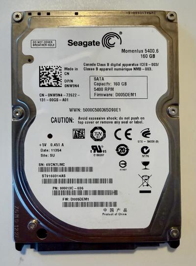 3x160Gb 2.5 SATA HDD   Diverses marques