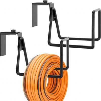 Lot de 2 supports de tuyau d'arrosage en m�tal  Support mural pour tuyau d'ar...
