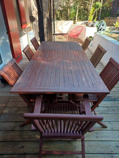 Salon De Jardin Table Extensible   8 Chaises