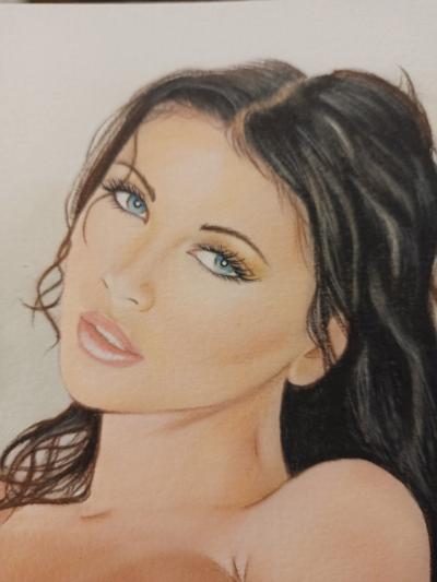 ORIGINAL DRAWING DESSIN NU FEMININ MODERNE FEMME PIN UP Babe 069
