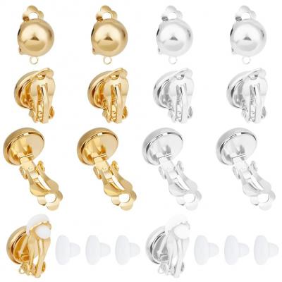 1 bo�te de 16 pi�ces de boucles et oreilles � clips plaqu� or 24 carats et ar...