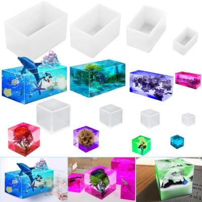 Lot de 8 Moules Cubiques en R�sine  Moules Carr�s Transparents en �poxy pour...