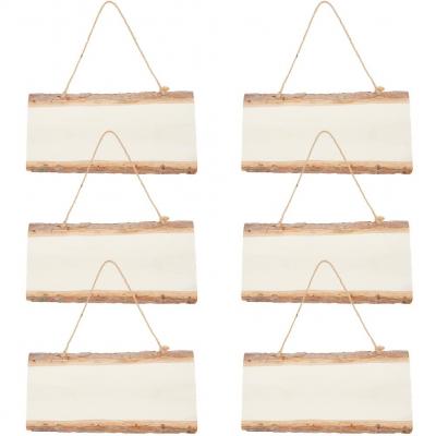 6 plaque Rectangulaire en Bois pour Panneaux Planche de 13.3x25.5cm avec Bord...