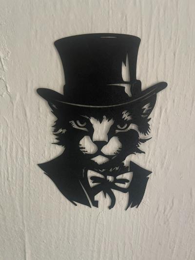 D�coration Murale Chat Costume �l�gant Design Art D�co Murale Noir Moderne