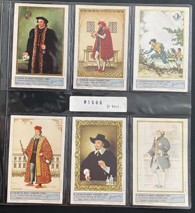 6 Italian Chromos Number S1686C The Medical Costume Through the Ages 1958