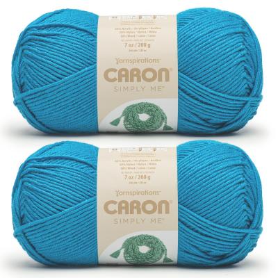 Simply ME Lot de 2 pelotes de fil Topaze bleue  200 g  62% acrylique, 20% nyl...