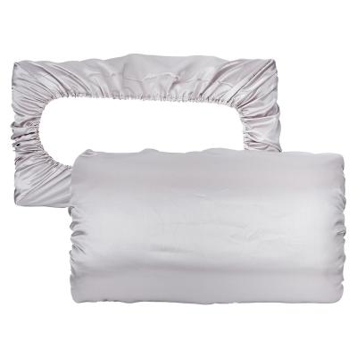 2 taie d'oreiller en Satin Gris, Housse de Taie d'oreiller en Satin � Bande �...