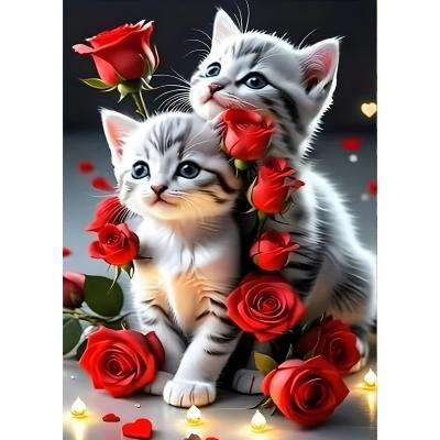 DIY 5D Chatons Peinture Diamant Painting Kit, 5D Fleurs de Roses Art du Diama...