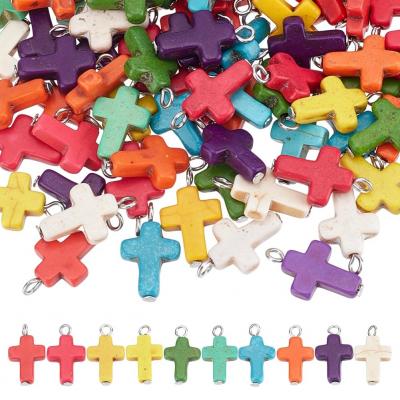 Lot de 100 pendentifs en forme de croix turquoise en vrac 0,87 x 0,47 pouces ...