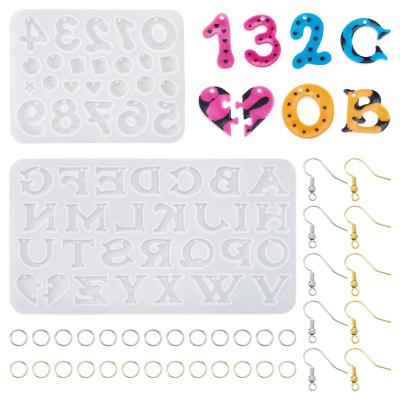 PandaHall  Lot de 2 moules en silicone pour lettres AZ et chiffres 09, moules...