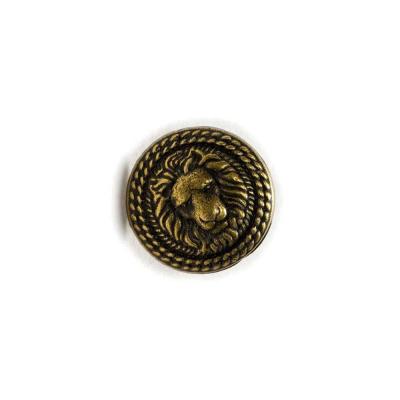 5 pi�ces de boutons m�talliques � tige avec motif de lion vintage ronds pour ...