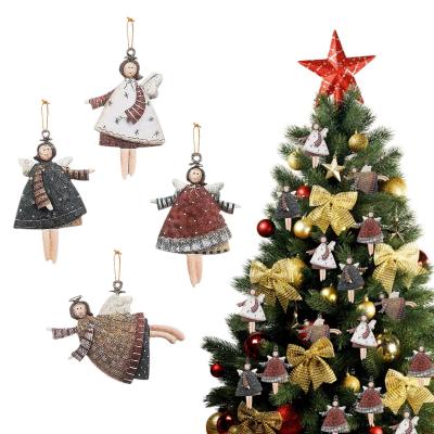 20 Pi�ces Petits Anges � Suspendre   D�corations de Sapin de No�l en Bois, Or...