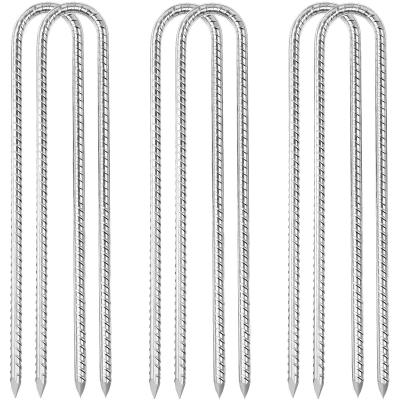 Piquets de Tente en Acier 6 Pi�ces Kit Fixation Trampoline en U Galvanis� Ten...