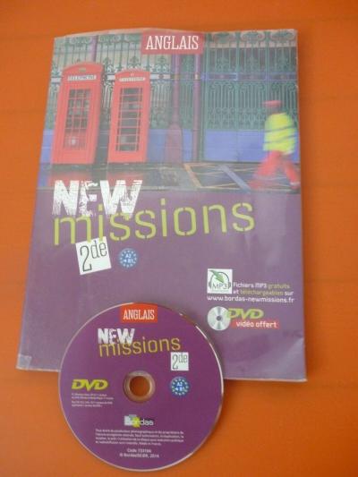 Livre scolaire Seconde 2nde NEW MISSIONS ANGLAIS BORDAS manuel   DVD
