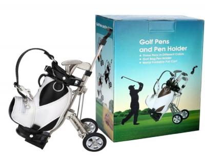 � miniature Sac de Golf avec chariot de Golf et 3 stylos Clubs-Cadeau