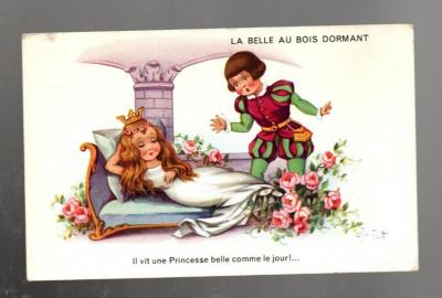 Carte postale LA BELLE AU BOIS DORMANT. Dessin de Jim Patt. TBE