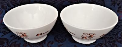 ARCOPAL   FROMENTERIE   BOL x 2    publicit� TASSES 13x7cm enfants jeux ski golf