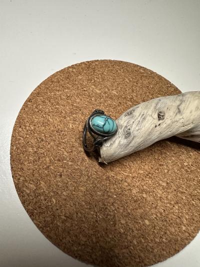 Bague en turquoise et argent S925, style boh�me
