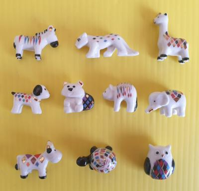 F�ve  S�rie compl�te     Animaux en arlequin : chat chien tortue �l�phant cheval