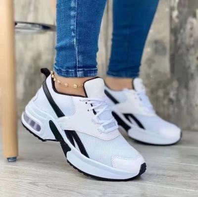 Baskets � lacets pour femmes chaussures de sport plates confortables fitness pointure gym