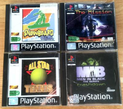 LOT 4 JEUX PS1   SNOWBOARD RACER THE MISSION ALL STAR TENNIS MEN IN BLACK SERIES