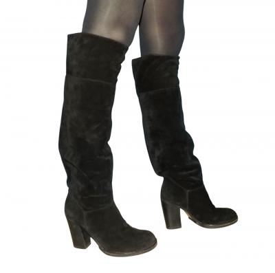 Black Suede ASH Heeled Boots Size 36 EUR