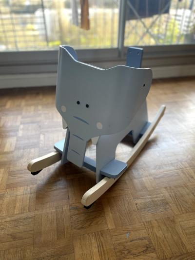 �l�phant � bascule Janod en bois pour b�b� de 1 an � 3 ans Motricit� �quilibre