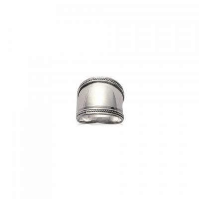 Bague large motifs stri�s taille 56 Argent Massif 925���vieilli poin�onn�