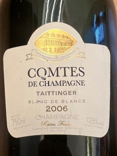 une bouteille de champagne comptes de champagne 2006