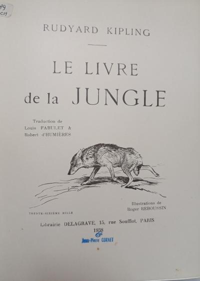 Kipling Rudyard Le livre de la jungle illustr� par Reboussin Roger 1938   cuir