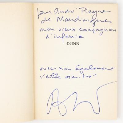 ROBBE GRILLET Djinn Edt originale BEL envoi sign� � Pieyre de Mandiargues