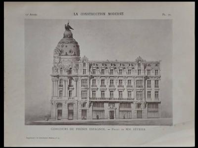 CONSTRUCTION MODERNE 1906 MADRID, LA UNION Y EL FENIX, METROPOLIS, JULES FEVRIER